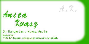 anita kvasz business card